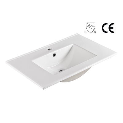โต๊ะเครื่องแป้งห้องน้ำมาตรฐานอเมริกันวางใน Cupc White Porcelain 700mm