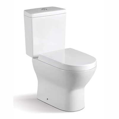 Dual Flush โถสุขภัณฑ์กลม สองชิ้น ฝาบน แบบกด สำหรับห้องน้ำขนาดเล็ก