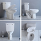 10 นิ้วหยาบในโถสุขภัณฑ์ Ada Comfort Height Siphon Flushing Toilet Round Front